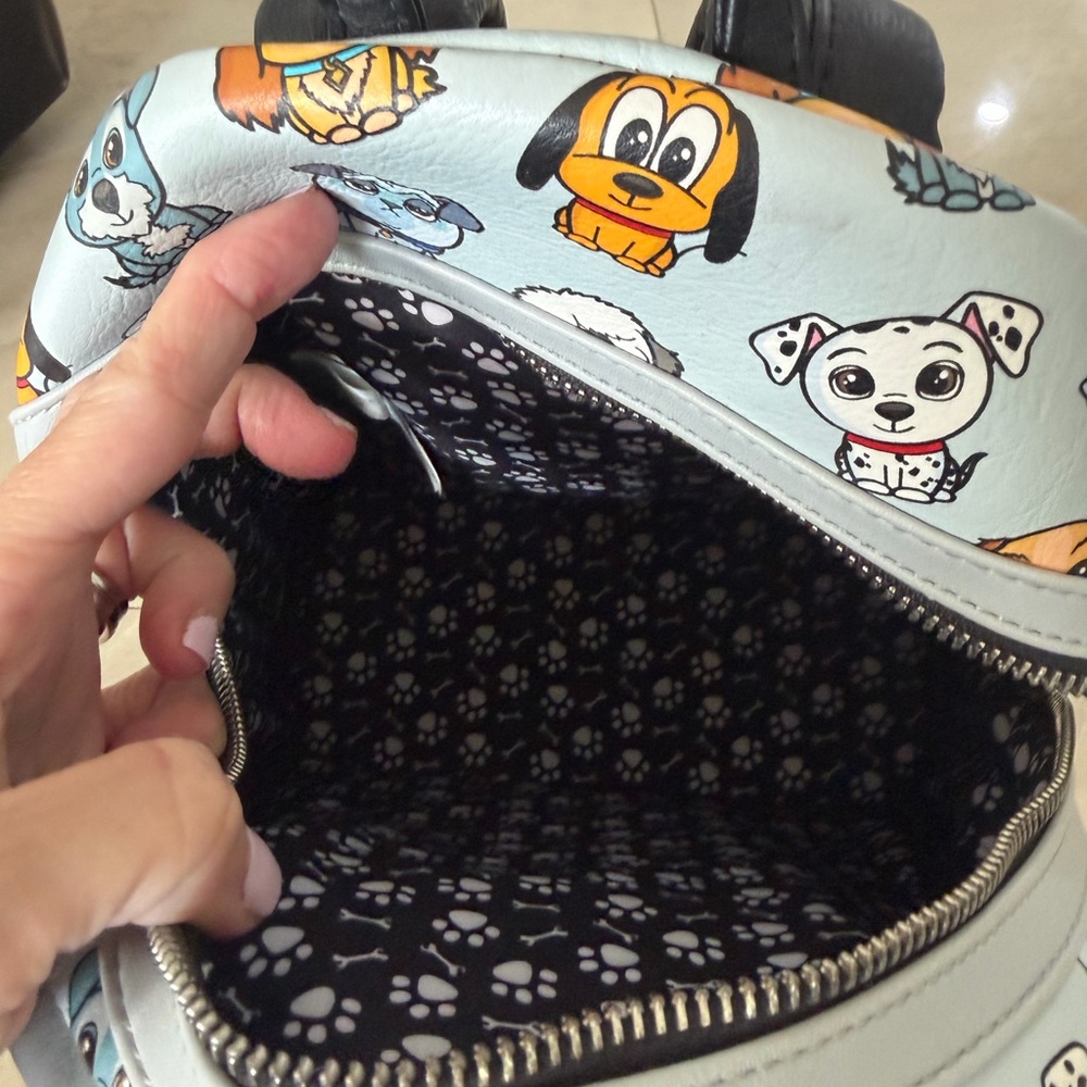 Loungefly Light Blue Dog Pattern Backpack - image 4